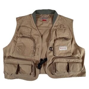 Redington Fly Fishing Vest Mens Sz L/XL Safari Utility Khaki Fully Outfitted Fly